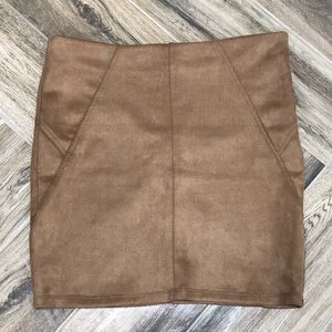 Brown Suede Mini Skirt